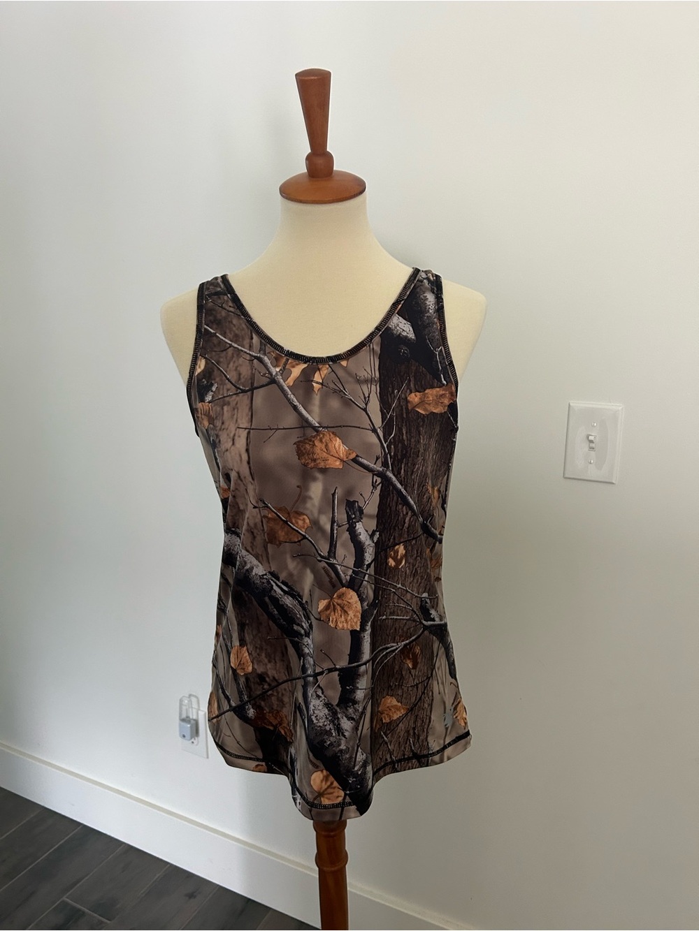 LG Brown Camo Scoop Neck Tank Top